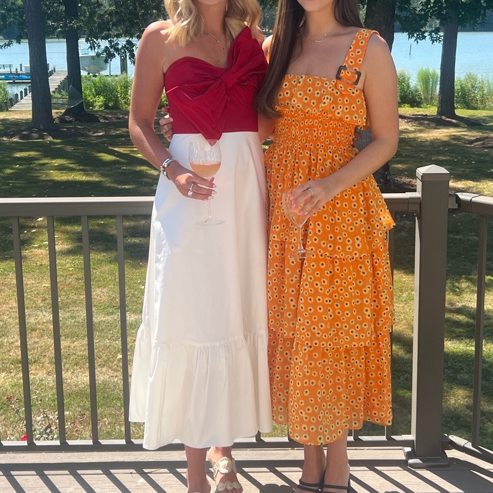 The cutest big red bow Anthropologie dress
